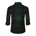 thumbnail image 4 of Dwelliawo Shirt for Men Plaid Button Down Shirts Casual Flannel Shirt Oversized Lightweight Shirts Autumn Top with Pocket Dark Green L, 4 of 4
