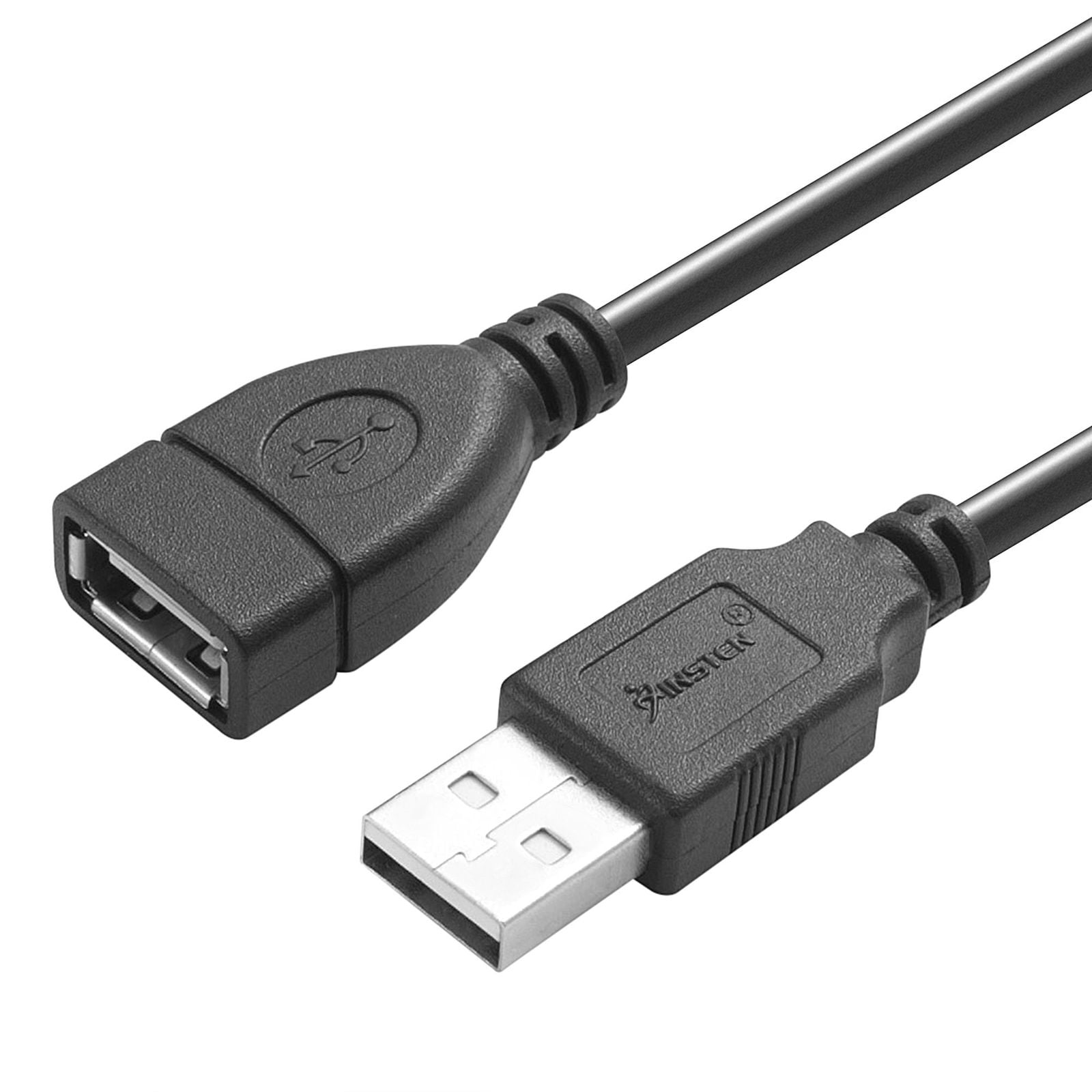 Black 3Ft 2-Pack Importer520 SuperSpeed USB 3.0 Type A Male to Female Extension Passive Cable 