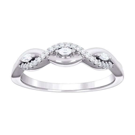 925 Sterling Silver Womens Marquise Round Cubic Zirconia Infinity Love Engagement Ring 4.3mm Wide Size 9 Statement Ring
