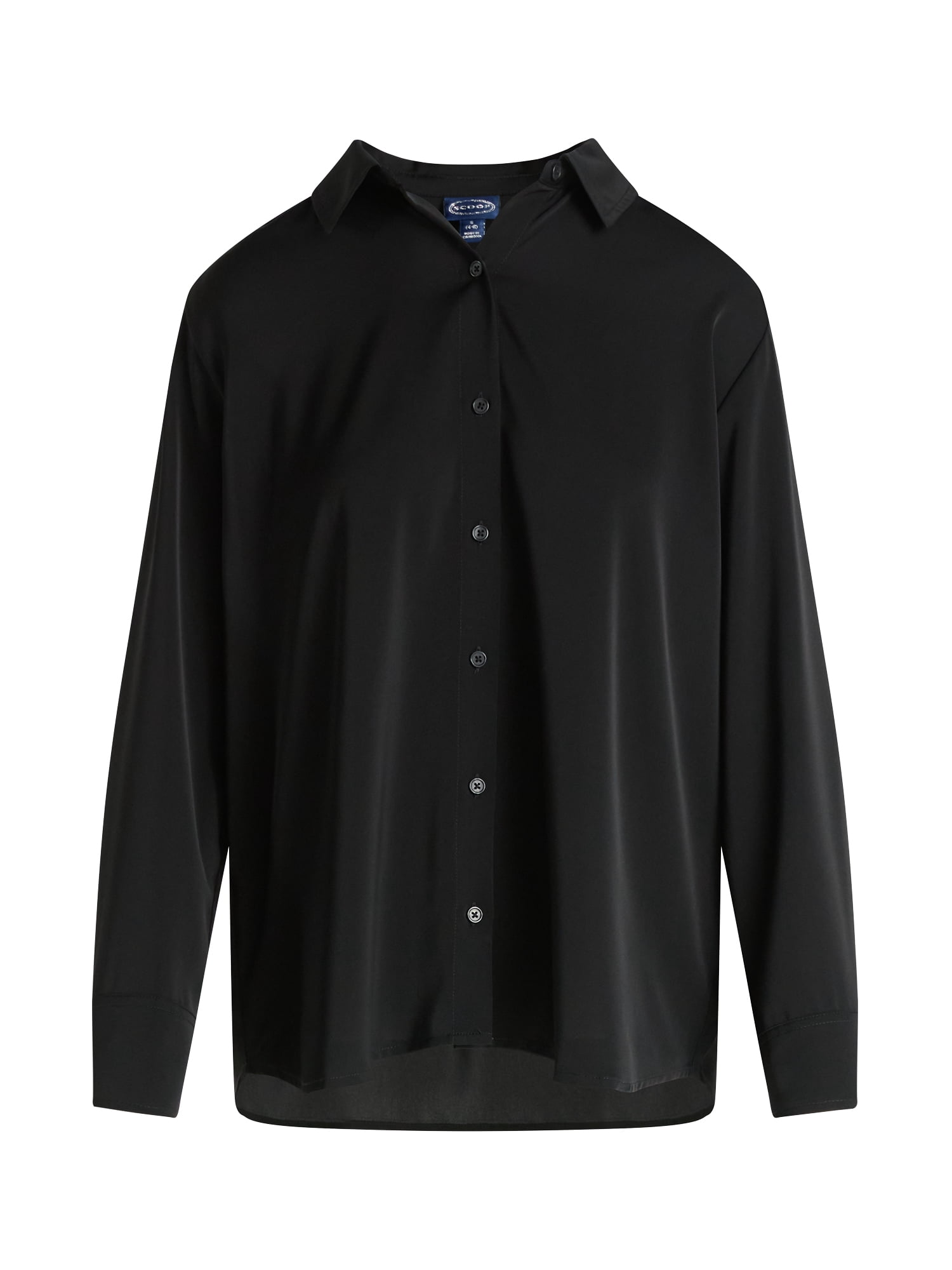 Scoop Women’s and Women’s Plus Relaxed Fit Button Front Shirt, Sizes XS-4X