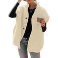 thumbnail image 3 of Women'S Plush Fleece Vest Casual Oversized Warm Button Down Vest Jacket with Pockets Cream White L, 3 of 8