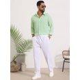 thumbnail image 2 of DARING DIVA Men's Seersucker Long Sleeve Button Down Textured Striped Shirts XL Green, 2 of 7