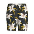 thumbnail image 3 of Yiaed Lilies Flowers for Men's Soft Sleep Pajama Short Lounging Pajama Shorts-Small, 3 of 8