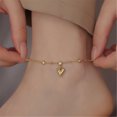 thumbnail image 5 of Sophisticated Gold Anklet Adorned With Heart Crystal Elegant Foot Chain Suitable For Parties And Romance Dates, 5 of 9