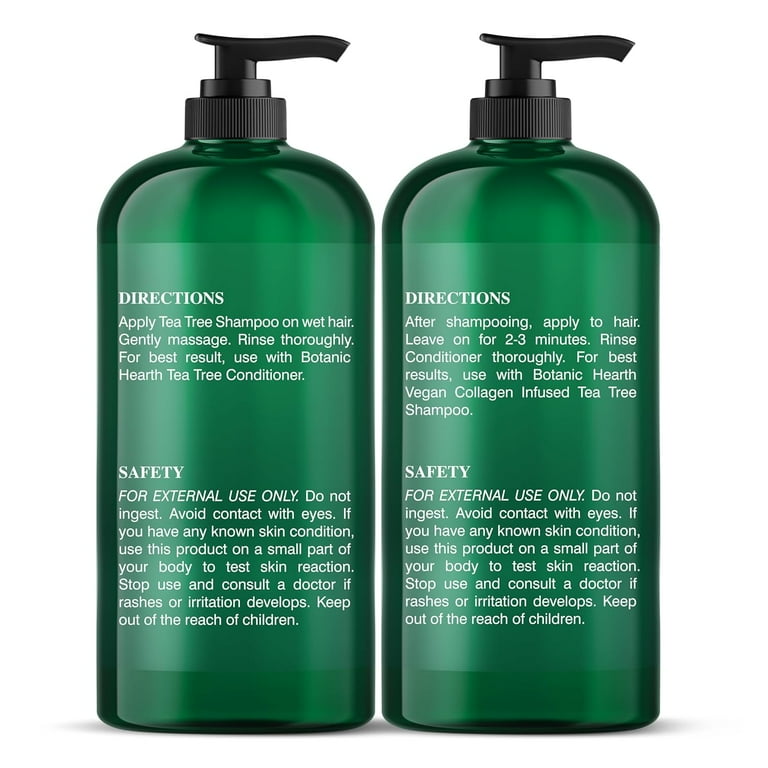 Botanic Hearth Tea Tree Shampoo and Conditioner Set with Vegan Collagen - 16 fl oz Each