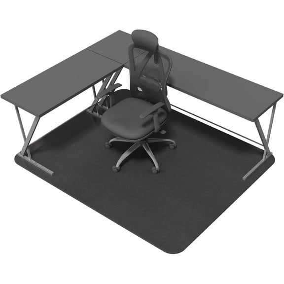 Limerenc Office Chair Mat for Hardwood Floor, Non-Slip Desk Computer Rolling Chair Mat, Dark Gray