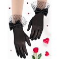 thumbnail image 4 of Dalrosia Women Lace Gloves Party Wedding Gloves Bow Short Glove Evening Elegant Accessories Sun Protection Funeral, 4 of 5
