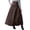 Brown, variant on Womens Long Maxi Woolen A Line Skirt Autumn Winter Plaid Skirt