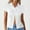 White, variant on DuoJiaJ Women's Pure Color Casual Collar Button Up Short Sleeve Shirt Women's Work Shirts Black L