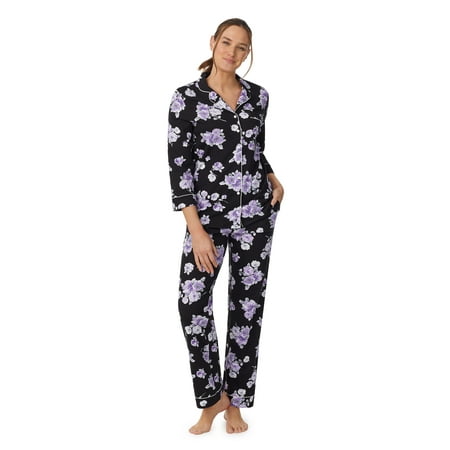

Aria 3/4 Sleeve 100% Cotton Notch Collar Pajama Set with Pockets Women s Sizes S- 4X