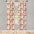 thumbnail image 3 of Ambesonne Fruits Curtains, Watercolor Granny Smith, Pair of 28"x63", Apple Green Red, 3 of 5