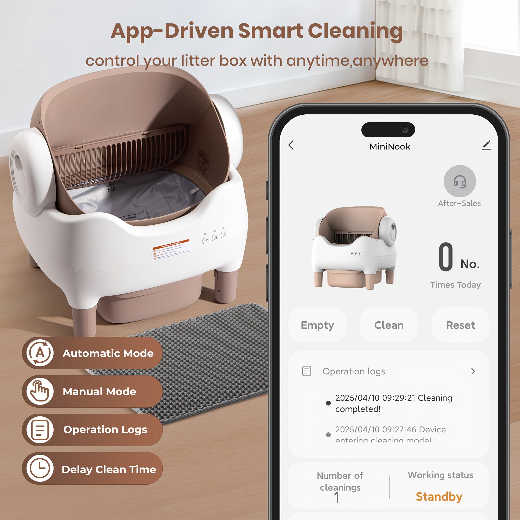 Extra Large Self-Cleaning Cat Litter Box, App-Controlled Automatic Cleaner with 3.43gal Big Capacity, 2.4G Wifi Automatic Cat Litter Box with Odor Removal, 14-Day Hands Free Scoopless Care, Automatic