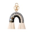 thumbnail image 4 of Weaving Keychains Crafts Ornament Colorful Woven Adornment Keyring Decoration Gift Handbag Pendants Crystal Bag Charm Grey, 4 of 6