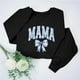 thumbnail image 2 of Penkiiy Mujeres de manga larga Mama Sweatshirts de cuello redondo Suéter suelto blusa ligera Tops M Negro, 2 of 7