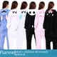 thumbnail image 5 of Pijama de una pieza de franela para el hogar para hombres y mujeres, adultos y niños, con dibujos animados de conejo blanco, conejo azul, conejo rosa, otoño e invierno, 5 of 6