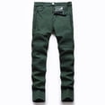 thumbnail image 2 of CPNG Boy's Skinny Jeans Pure Cotton Slim Fit Stretch Jeans Straight Leg Fashion Button Front Zipper Denim Pants(Light Green,13-14 Years), 2 of 9