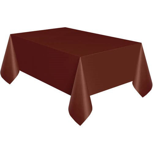 Brown Plastic Party Tablecloth, 108 x 54in