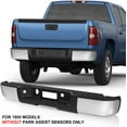 thumbnail image 3 of MOSTPLUS Chrome Rear Bumper for 2007-2013 Chevy Silverado GMC Sierra 1500 Pickup w/o sensor, 3 of 7
