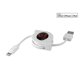 thumbnail image 1 of Cable Lightning Retráctil, Cable de Carga Compatible con Apple iPhone 12 Pro Max 11 Xs Max Xr X SE 8 7 6 5 iPad Pro Air Mini 5,4 iPod Touch 3 Pies- (Certificado MFI) Blanco Por Cellet, 1 of 2