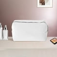 thumbnail image 5 of Unique Bargains 1 Pc Waffle Plaid Pattern Makeup Bag for Travel White, 5 of 6