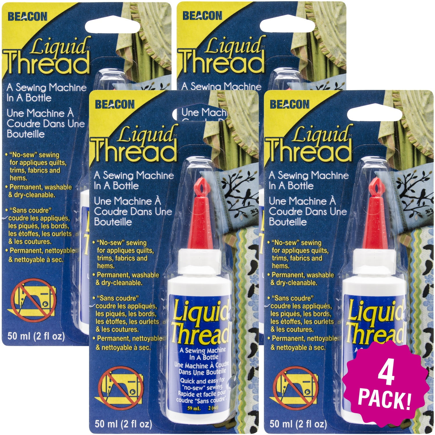 Beacon Liquid Thread Glue 2oz, Multipack of 4