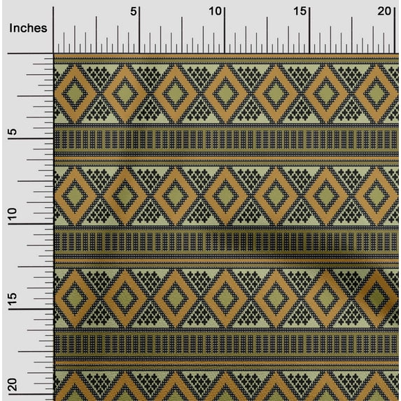 oneOone Polyester Lycra Fabric Argyle Flame Stitch_Printed Fabric 1 Yard 56 Inch Wide