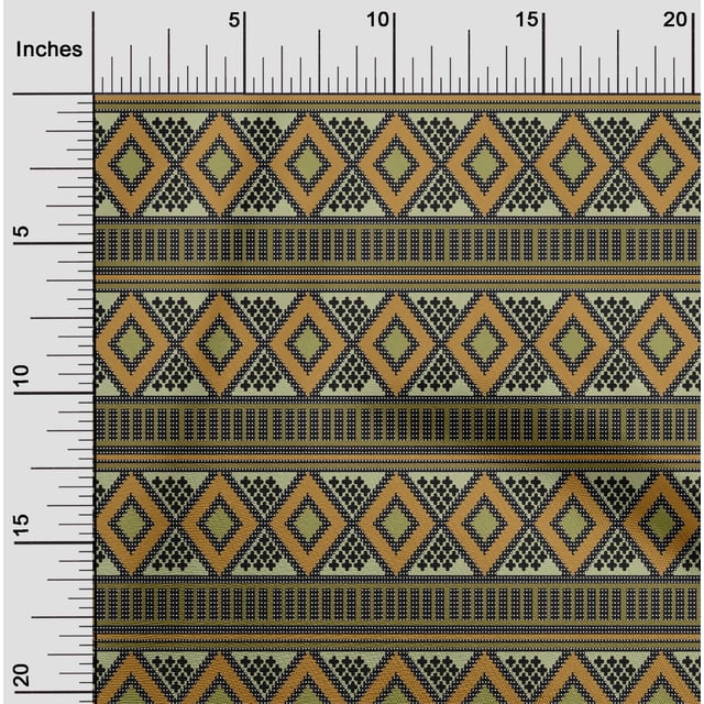 oneOone Georgette Viscose Fabric Argyle Flame Stitch Print Sewing Fabric BTY 42 Inch Wide