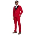 thumbnail image 3 of Tazzio Skinny Fit Double Breasted 2pc Suit Set with Velvet Peak Lapel, 3 of 4