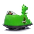 thumbnail image 4 of POVANLI 12V Kids Ride on Electric Dinosaur Bumper Car W/Parents Control, Slow Start, 2WD, Spray With Light, 360 Degree Rotation, Safety Anti-Collision Strip, Music for 2-5 Yr Children Gift (Green), 4 of 17
