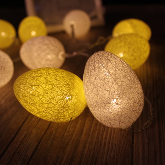Bangcool LED String Light Colorful Battery Powered Cute Egg Shape Fairy Light Decorative Light String for Christmas Easter Decor