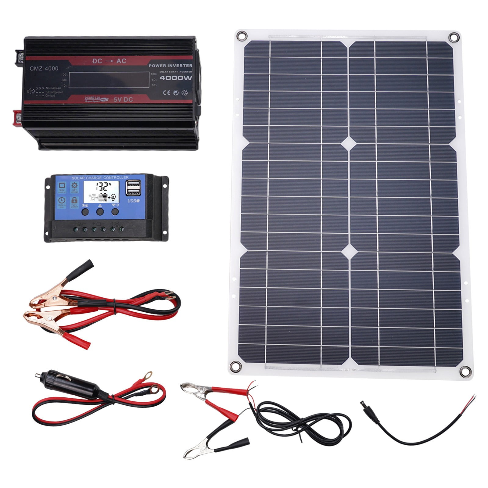 220V 6000W Solar Panel Kit Complete Solar Power Generator 30A Home Grid System Solar Inverter Kit Universal Car Accessories