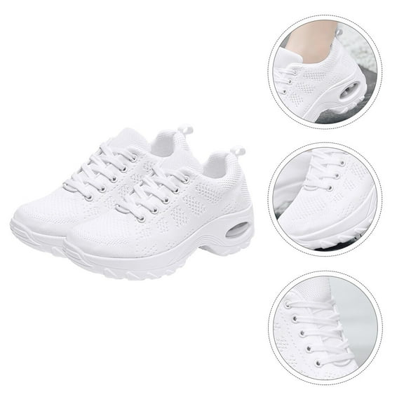 Raindrops Shoes for Women Large Size Sneakers Long Walk Shoes Women's 6 White