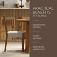 thumbnail image 5 of Open Box Maven Lane Willow Rustic Dining Chair, Natural with Taupe Linen Fabric, Set of 2, 5 of 7