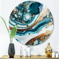 thumbnail image 2 of Designart "Tidal Dream Half-Moon Marble I" Abstract Marble Metal Round Wall Art Prints, 2 of 5