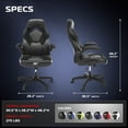 thumbnail image 3 of RESPAWN 3085 Ergonomic Gaming Chair for Adults, High Back Office Chair with Headrest and Flip Up Arms, Leather Racing Style Gaming Seat with Lumbar Support, Video Game Computer Desk Seat - Black, 3 of 7