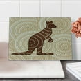 thumbnail image 2 of Tropical Animals Cutting Board, Aboriginal Kangaroo Motif Cream Toned Circling Dot Design, Decorative Tempered Glass Cutting and Serving Board, Small Size, Peach Brown Redwood, by Ambesonne, 2 of 5
