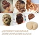 thumbnail image 5 of Vogacara Herramienta de rollo para mujer, anillo para el cabello, portátil, reutilizable, absorbente, elegante, para hacer moños, accesorios para el Cuidado del cabello blanco beis Vogacara CE012400-03B, 5 of 6