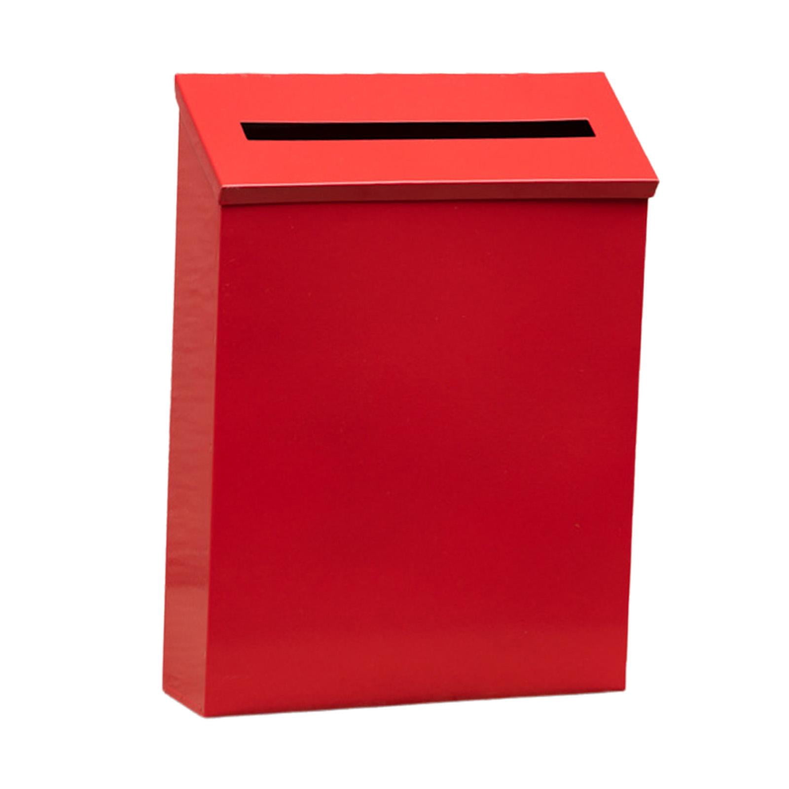 Wall Mount Mailbox Large Capacity Modern Newspaper Holder Box for Front Door Red