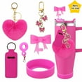 thumbnail image 6 of Hyasfey 6Pcs/Set Cup Accessories Set for Stanley Cup 30oz 40oz Tumbler with Handle Including Heart Hairball Pendant Lipstick Bag Bowknot Straw Stopper Cap, 6 of 7