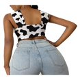 thumbnail image 2 of Débardeur Dos Nu à Découpe Croisée pour Femmes Grande Taille, Marron 3TG, 2 of 2