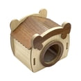 thumbnail image 2 of Natural Wood Hamster House Maze Multi-Chamber Hideout and Removable Platform, Wooden Small Animal Habitat Hideaway for Hamsters and Gerbils(4.7Inch,A), 2 of 6