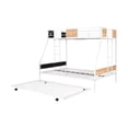 thumbnail image 3 of Metal Twin Over Full Bunk Beds with Trundle Bed,Twin Bunk Beds for Kids Adults Teens,Heavy-duty Metal Bunk Bed for Three with Safety Guard Rail and Ladders,Space-Saving Bunk Bed for Boys, Girls, Kids, 3 of 7