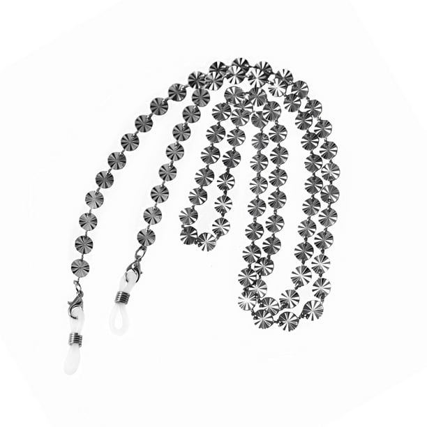 Cadena para gafas, correa para gafas de sol, cuerda de Metal alrededor del cuello, soporte para gafas, collar de cadena para regalo de cumpleaños y Negro