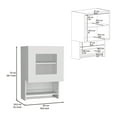 thumbnail image 2 of Newboti Furniture Kitchen wall cabinet 29" H, with towel rack and spice rack, one door, two internal shelves, white 44769, 2 of 5