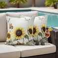 thumbnail image 5 of Vintage Sunflowers Pillow Covers 2 Pack Country Farmhouse Yellow Floral Botanical Pillowcase Waterproof Outdoor Throw Pillow Cover for Patio Garden Square Cushion 26”x26”, 5 of 9