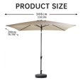 thumbnail image 3 of Parapluie 2M * Parapluie Rectangulaire pour Terrasse, Parapluie de Table Extérieur, Parapluie de Marché, Parapluie de Remplacement, Visage Adapté pour Jardin et Piscine, 3 of 9