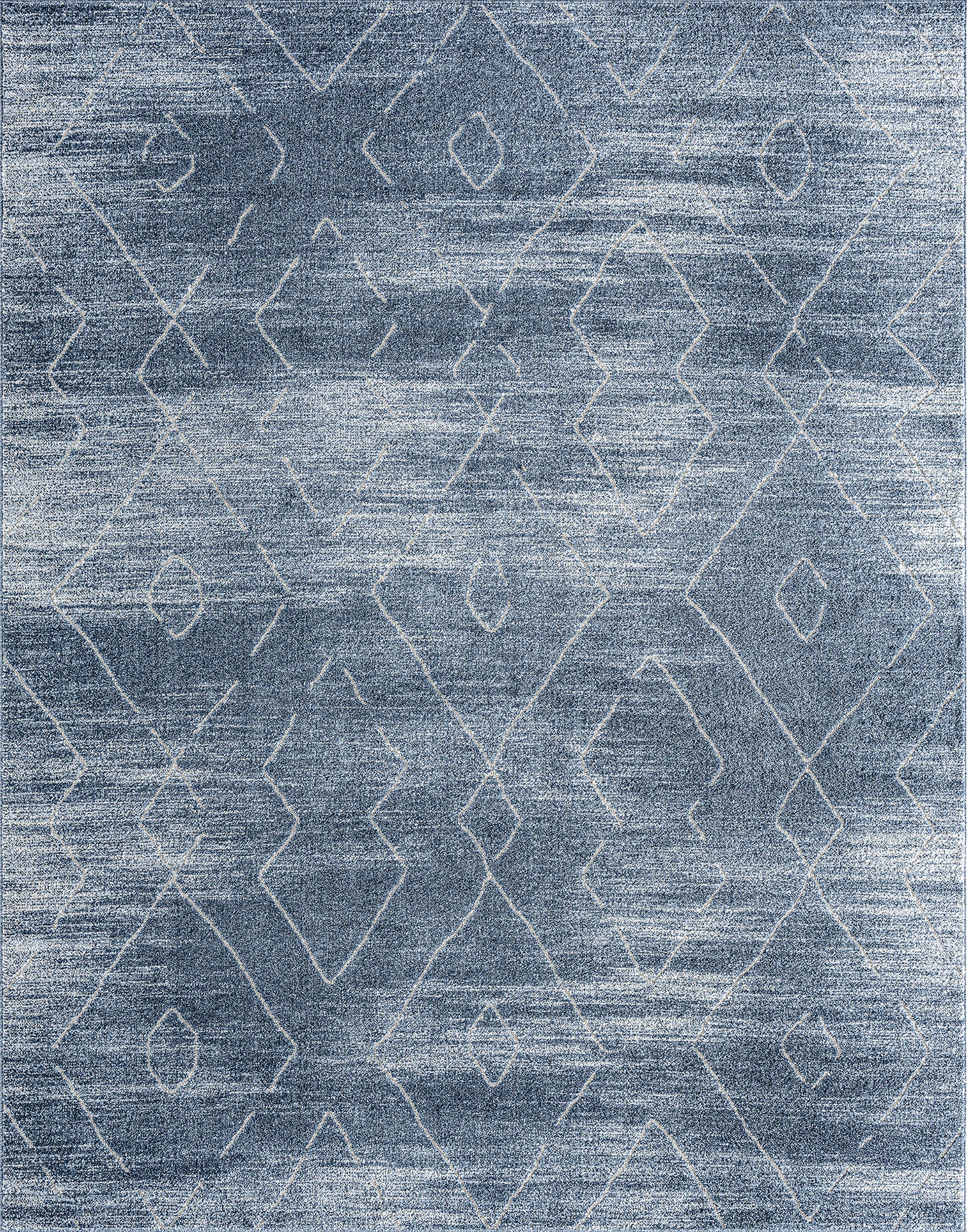Bliss Rugs Modern Contemporary Geometric Area Rug, Indoor Rugs for Living Room, Dining Room, Bedroom | Navy, 5' x 8' (5'3''x7'3'')