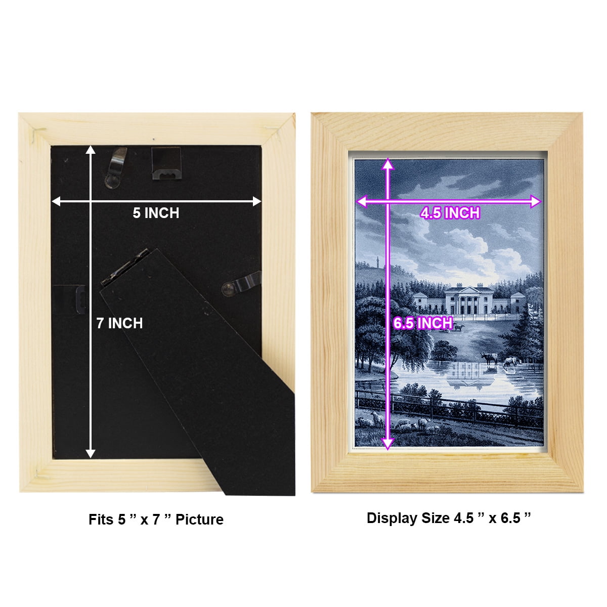 Estate View I -Framed Print w/glass-Natural Wood