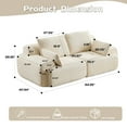 thumbnail image 3 of Leumius Modern Compressed Sofa,2 Seater Memory Foam Sofa Couch,Corduroy Extra Deep Loveseat Sofa for Living Room,Beige, 3 of 7