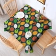 thumbnail image 2 of Lemon Mixed Citrus Fruits DarkGreen Pattern Square Tablecloth,Waterproof Square Table Cover,Wipeable Spillproof Washable Table Cover for Home Kitchen Party Decor 42"X42"(107x107cm), 2 of 6